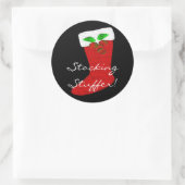 Kerstmis ronde sticker (Tas)