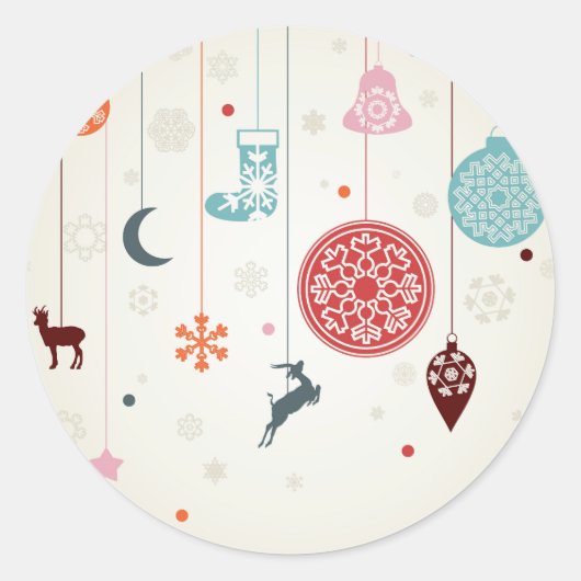 Kerstmis Ronde Sticker (Voorkant)
