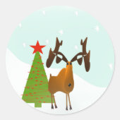 Kerstmis Ronde Sticker (Voorkant)