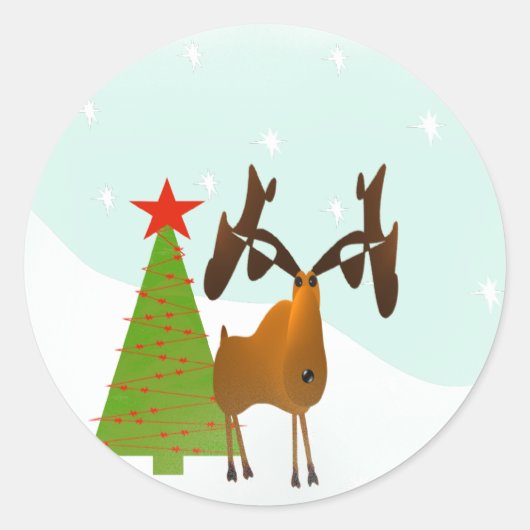 Kerstmis Ronde Sticker (Voorkant)