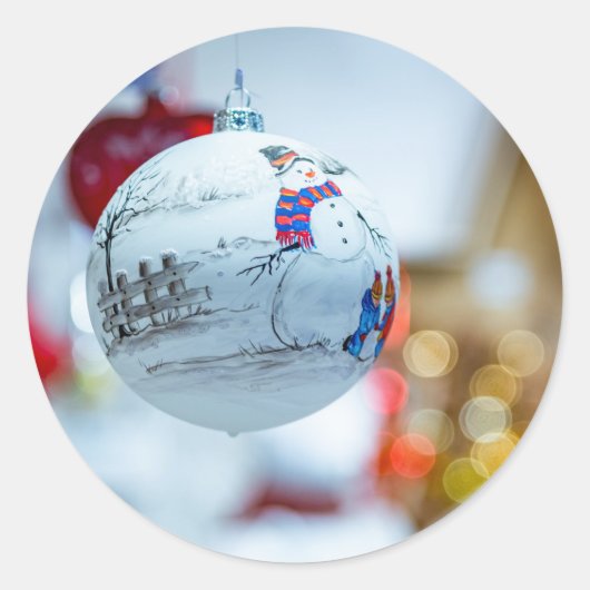 Kerstmis Ronde Sticker (Voorkant)