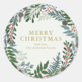 Kerstmis Ronde Sticker (Voorkant)