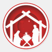 Kerstmis Ronde Sticker (Voorkant)