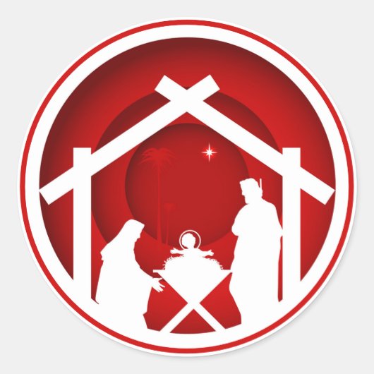 Kerstmis Ronde Sticker (Voorkant)