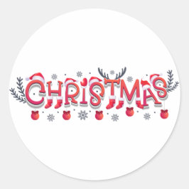 Kerstmis Ronde Sticker