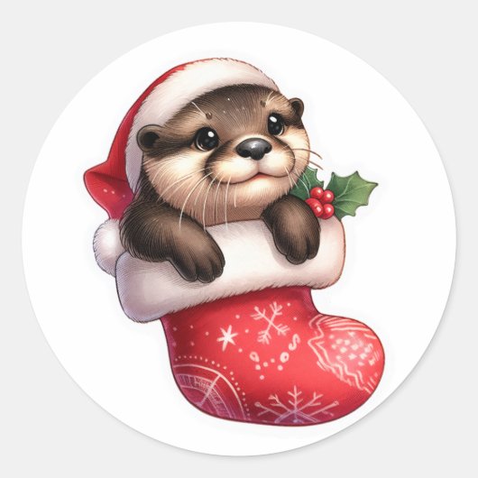 Kerstmis Ronde Sticker (Voorkant)