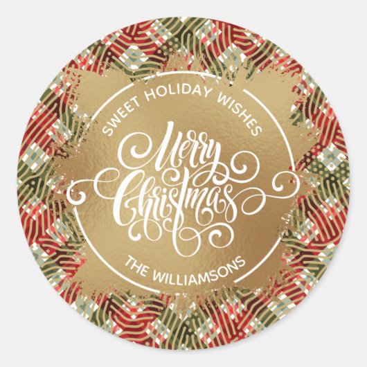 kerstmis ronde sticker (Voorkant)