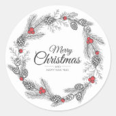 Kerstmis Ronde Sticker (Voorkant)