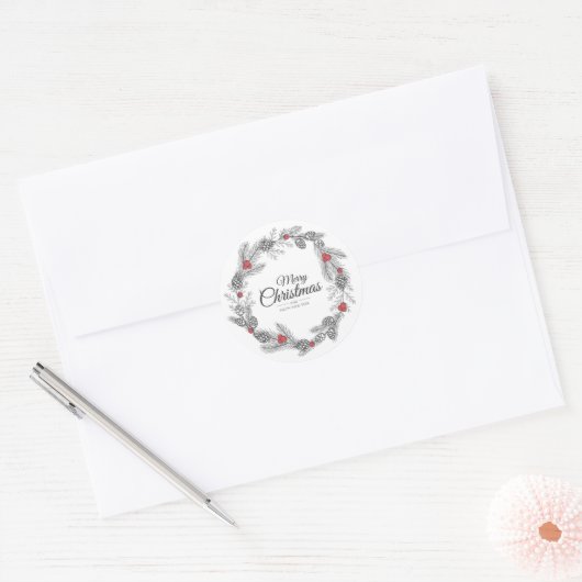 Kerstmis Ronde Sticker (Envelop)