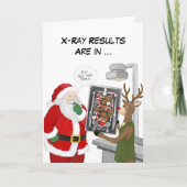Kerstmis Röntgenlaborant Grappige Kerstman & Rendi Kaart (Voorkant)
