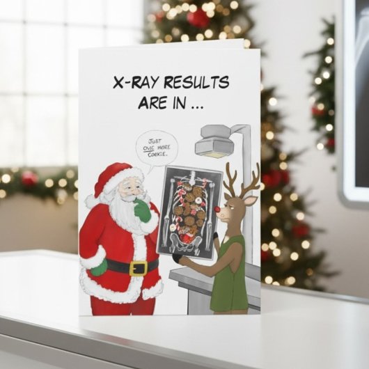 Kerstmis Röntgenlaborant Grappige Kerstman & Rendi Kaart