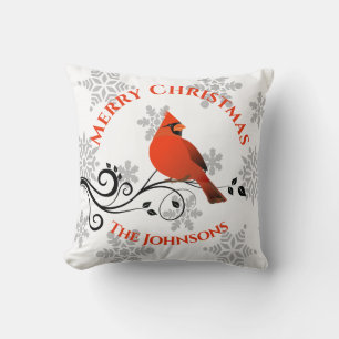 Kerstmis Rood Bird Snowflake Pillow Kussen