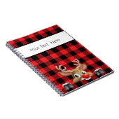 Kerstmis Rood Black Buffalo Check Pset Notitieboek (Rechterzijde)