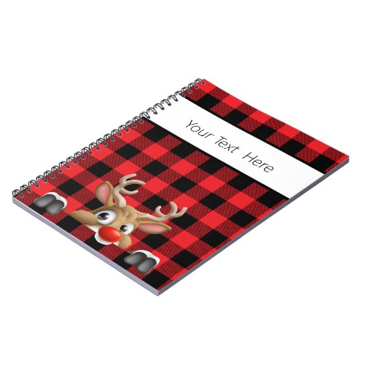 Kerstmis Rood Black Buffalo Check Pset Notitieboek (Linkerzijde)