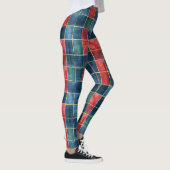 Kerstmis Rood Blauw Groen Vierkanten Leggings (Rechts)