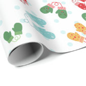 Kerstmis Rood Blauw Roze Patroon Cadeaupapier (Rol Hoek)