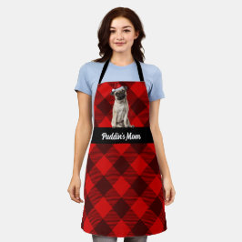 Kerstmis Rood Buffalo Plaid Pug Kerstman Hond Schort
