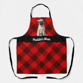 Kerstmis Rood Buffalo Plaid Pug Kerstman Hond Schort (Voorkant)