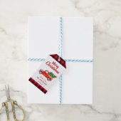 Kerstmis Rood Buffalo Pset Merry kerst Cadeaulabel (Met Touw)