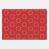 Kerstmis rood donkerrood groen zwart inpakpapier vel (Voorkant)