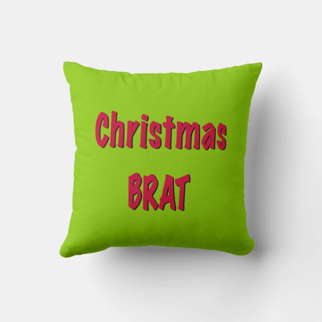 Kerstmis Rood En Brat Groen  Kussen (Achterkant)