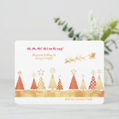 Kerstmis Rood en Goud Kerstkaart (Staand voorkant)