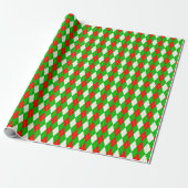 Kerstmis Rood En Groen Argyle Cadeaupapier (Uitgerold)