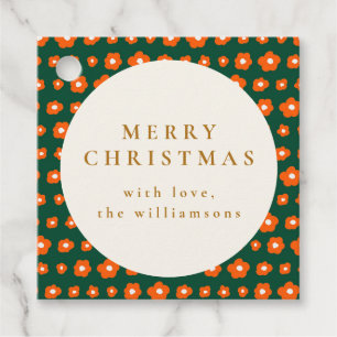 Kerstmis Rood en Groen Boho Bloemen Custom Bedankjes Labels