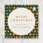 Kerstmis Rood en Groen Boho Bloemen Custom Bedankjes Labels (Achterkant)