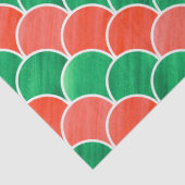 Kerstmis Rood en Groen Geschilderd Schaalpatroon Tissuepapier (Detail)