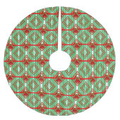Kerstmis Rood en Groen Gestreepte Strik Retro Kerstboom Rok (Voorkant)