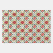 Kerstmis Rood en Groen Klassiek Patchwork Patroon Inpakpapier Vel (Voorkant 3)