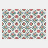 Kerstmis Rood en Groen Klassiek Patchwork Patroon Inpakpapier Vel (Voorkant 2)