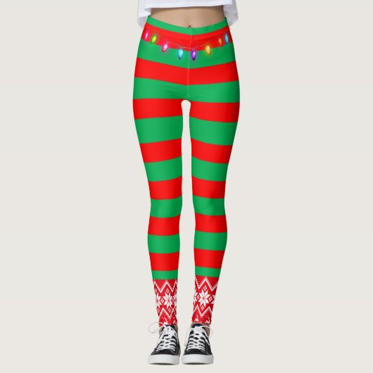 Kerstmis: rood en groen leggings (Voorkant)