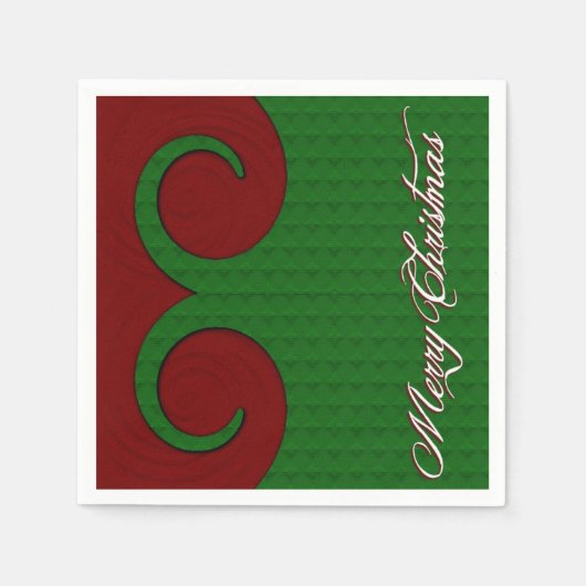 Kerstmis Rood en Groen Napkins Servetten (Voorkant)