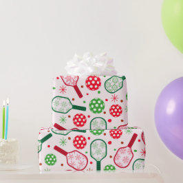 Kerstmis Rood en Groen Pickleball Paddles Cadeaupapier