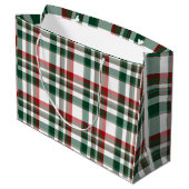 Kerstmis Rood En Groen Schotse Ruit Groot Cadeauzakje (Achterkant Gekanteld)