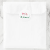 Kerstmis Rood en Groen Script Typografie Ronde Sticker (Tas)