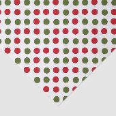 Kerstmis Rood En Groen Stippenpatroon Tissuepapier (Detail)