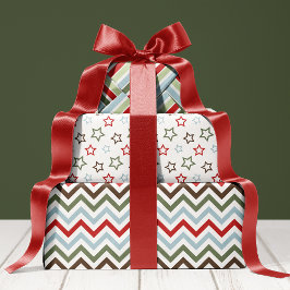 Kerstmis Rood En Groen Vakantiemoment Inpakpapier Vel