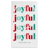 Kerstmis Rood en Groen "Vrolijk" Klein Cadeauzakje (Achterkant)