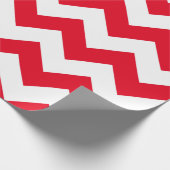 Kerstmis Rood en Wit Chevron Cadeaupapier (Hoek)