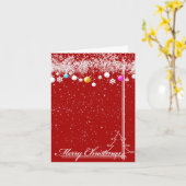 Kerstmis Rood en Wit Feest Kaart (Gele Bloem)
