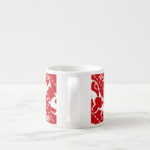 Kerstmis: rood en wit feestpatroon espresso kop (Achterkant)