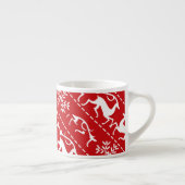 Kerstmis: rood en wit feestpatroon espresso kop (Rechts)