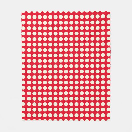Kerstmis Rood en Wit Geometrisch Stippen Patroon Fleece Deken (Voorkant)