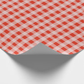Kerstmis rood en wit geruit cadeaupapier (Hoek)