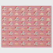 Kerstmis Rood en Wit Geruit Gingham met Foto Cadeaupapier (Vlak)