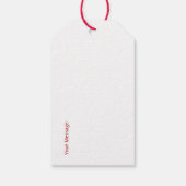 Kerstmis Rood en Wit Gestreept Cadeaulabel (Achterkant)