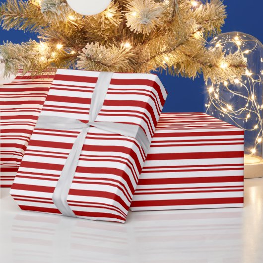 Kerstmis Rood en Wit Gestreept Cadeaupapier (Feestdagen)